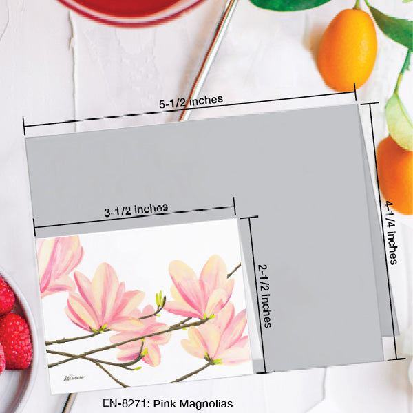 Pink Magnolias, Greeting Card (8271B), Enclosure Card, www.printedcanvas.com
