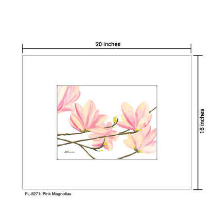 Pink Magnolias, Print (#8271B), Printe Matted, www.printedcanvas.com