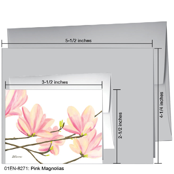 Pink Magnolias, Greeting Card (8271B), Enclosure Card, www.printedcanvas.com