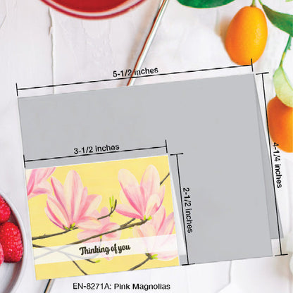 Pink Magnolias, Greeting Card (8271A), Enclosure, www.printedcanvas.com