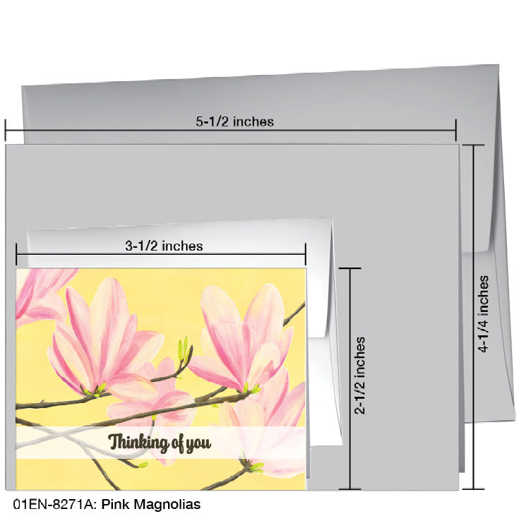 Pink Magnolias, Greeting Card (8271A), Enclosure Card, www.printedcanvas.com