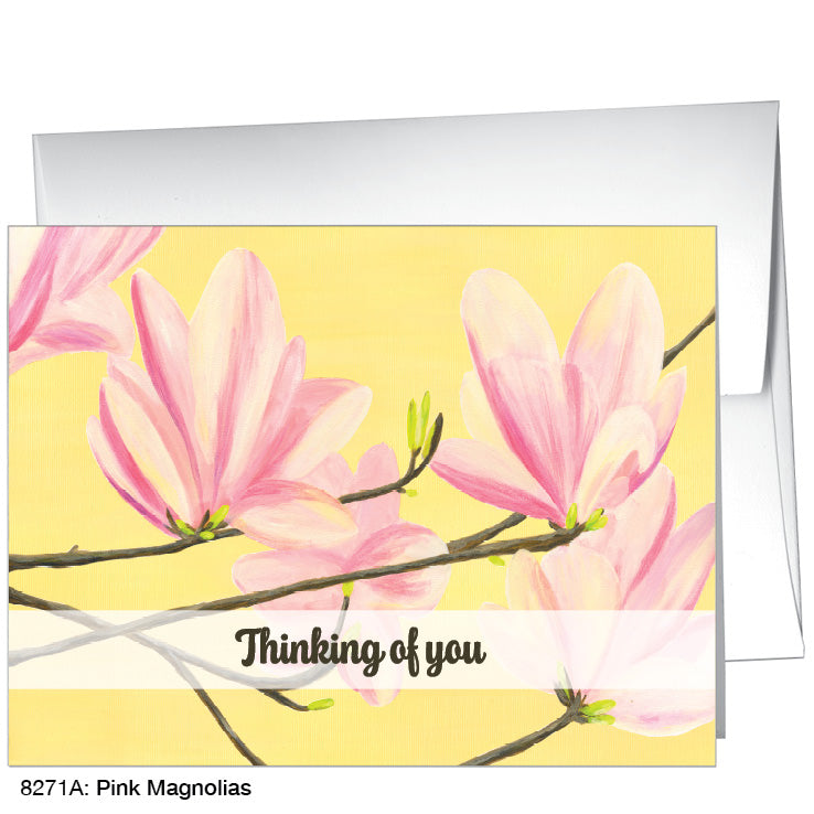 Pink Magnolias, Greeting Card (8271A), A2 Card Front, www.printedcanvas.com