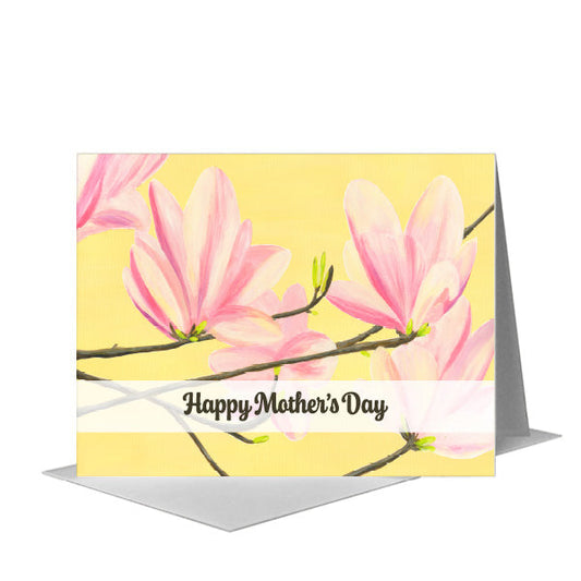 Pink Magnolias, Greeting Card (#8271C) A2 Card Front, www.printedcanvas.com
