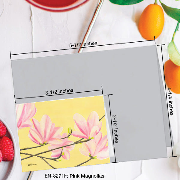 Pink Magnolias, Greeting Card (8271F), Enclosure Card, www.printedcanvas.com