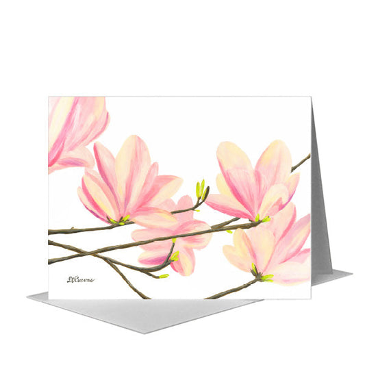 Pink Magnolias, Greeting Card (#8271B) A2 Card Front, www.printedcanvas.com