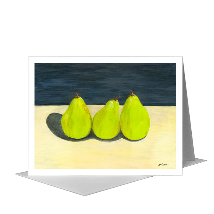 Three Pears, Greeting Card (#8272A), A2 Card Front, www.printedcanvas.com