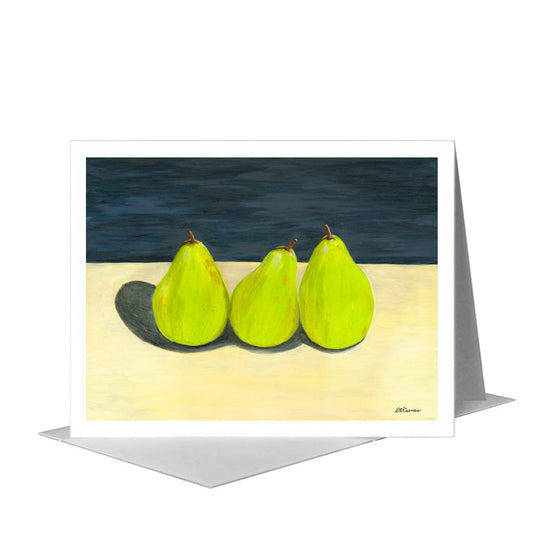 Three Pears, Greeting Card (#8272A) A2 Card Front, www.printedcanvas.com