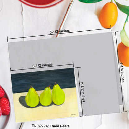 Three Pears, Greeting Card (8272A), Enclosure Card, www.printedcanvas.com