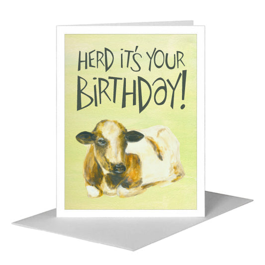 Cow at Rest, Greeting Card (#8276B) A2 Card Front, www.printedcanvas.com