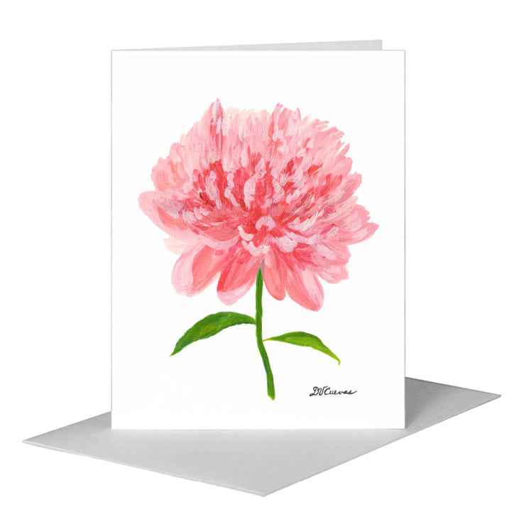 Peony Blossom, Greeting Card (#8278H) A2 Card Front, www.printedcanvas.com