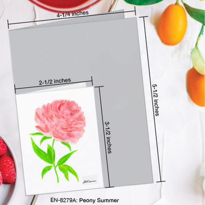 Peony Summer, Greeting Card (8279A), Enclosure Card, www.printedcanvas.com