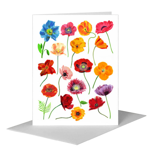 Collage Poppy, Greeting Card (#8280A) A2 Card Front, www.printedcanvas.com