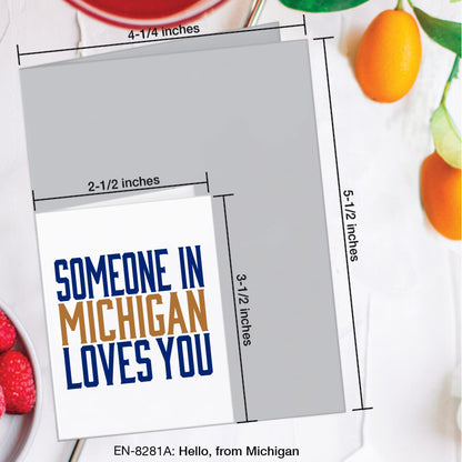 Hello, from Michigan, Greeting Card (#8281A)