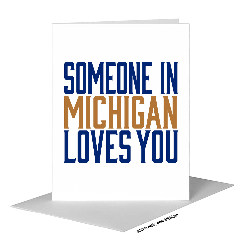 Hello, from Michigan, Greeting Card (#8281A)