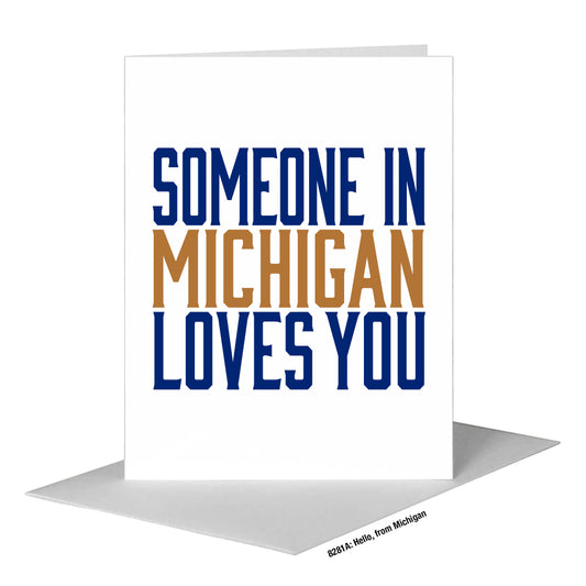 Hello, from Michigan, Greeting Card (#8281A), A2 Card Front, www.printedcanvas.com