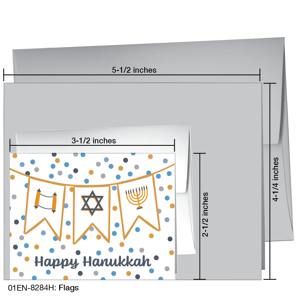 Flags of Hanukkah, Greeting Card (8755B)