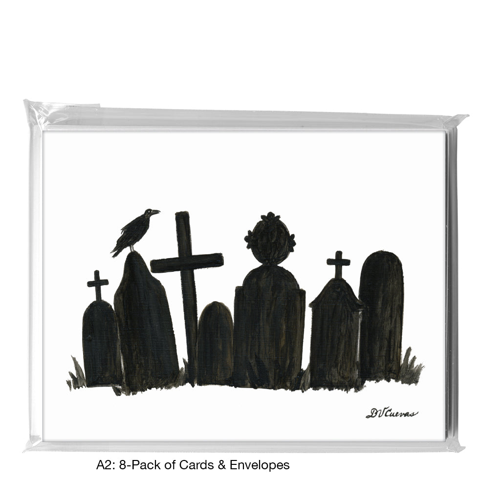 Grave Crow, Greeting Card (8287), A2 8-Pack, printedcanvas.com