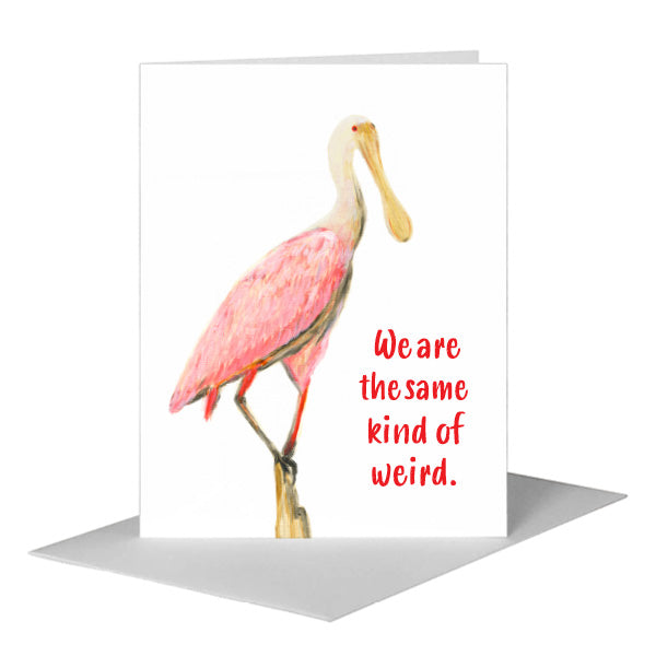 Roseate Spoonbill, Greeting Card (#8289A) A2 Card Front, www.printedcanvas.com