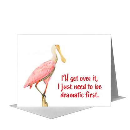 Roseate Spoonbill, Greeting Card (#8289B) A2 Card Front, www.printedcanvas.com