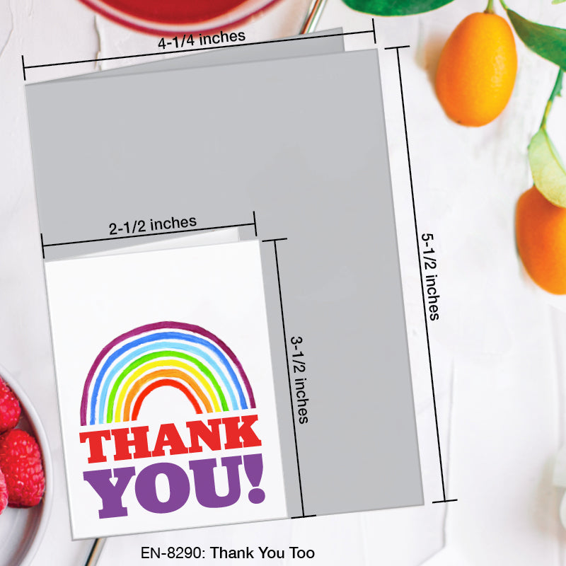 Thank You Too, Greeting Card (8290B), Enclosure Card, www.printedcanvas.com