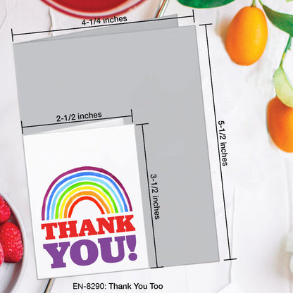 Thank You Too, Greeting Card (8290B), Enclosure Card, www.printedcanvas.com