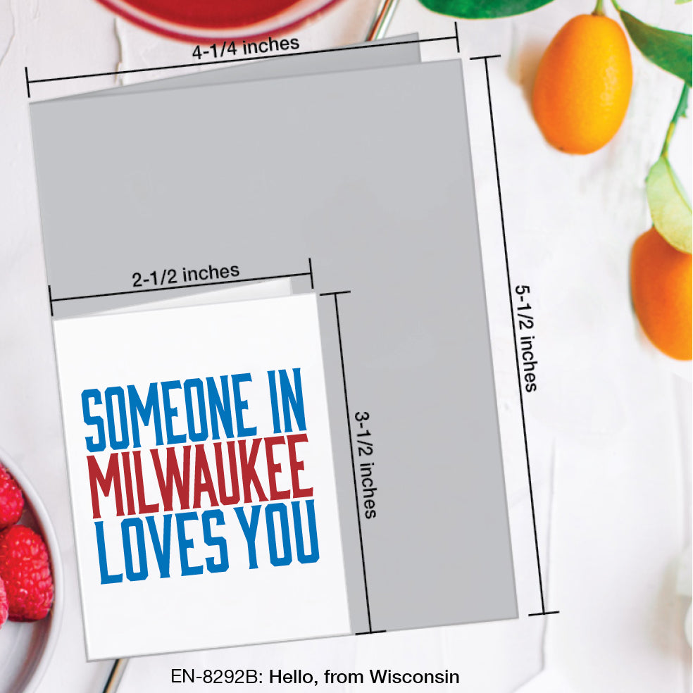 Hello, from Wisconsin, Greeting Card (#8292B)