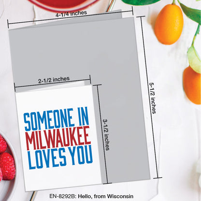 Hello, from Wisconsin, Greeting Card (#8292B)