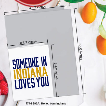 Hello, from Indiana, Greeting Card (#8296A)