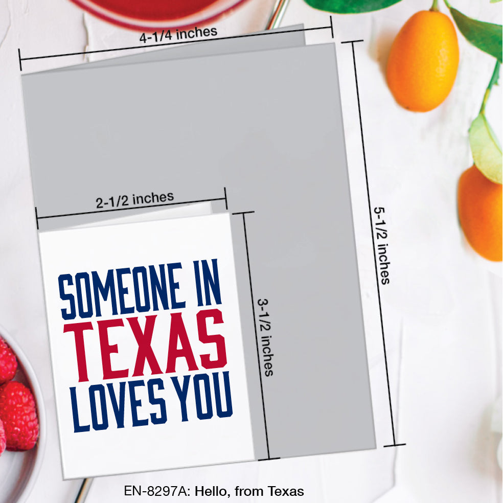 Hello, from Texas, Greeting Card (#8297A)