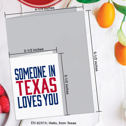 Hello, from Texas, Greeting Card (#8297A)