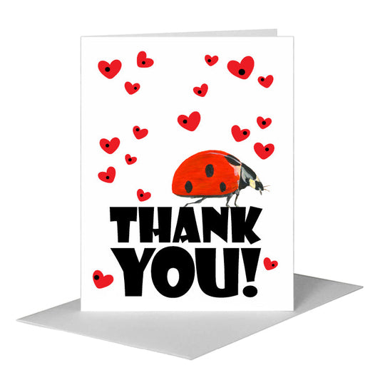 Ladybug Side, Greeting Card (#8300G) A2 Card Front, www.printedcanvas.com