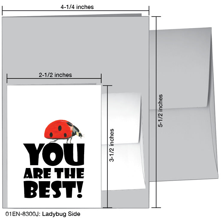 Ladybug Side, Greeting Card (8300J), Enclosure Card, printedcanvas.com