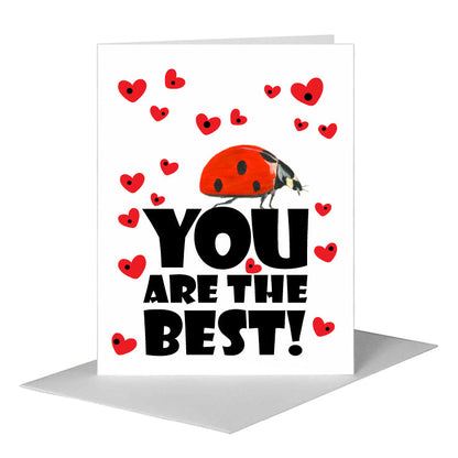 Ladybug Side, Greeting Card (#8300J) A2 Card Front, www.printedcanvas.com
