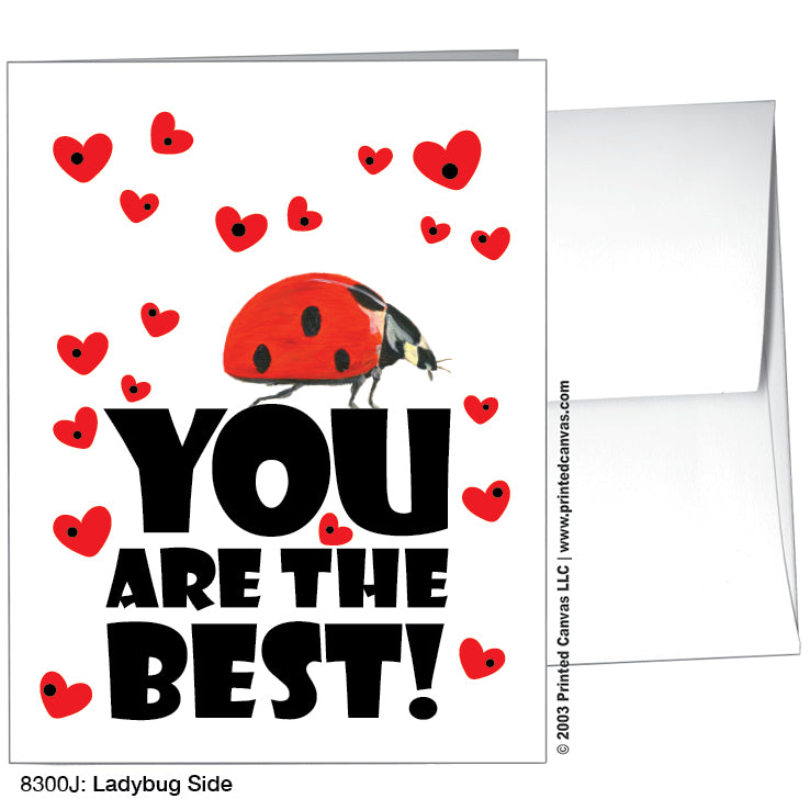 Ladybug Side, Greeting Card (#8300J), A2 Card Front, www.printedcanvas.com