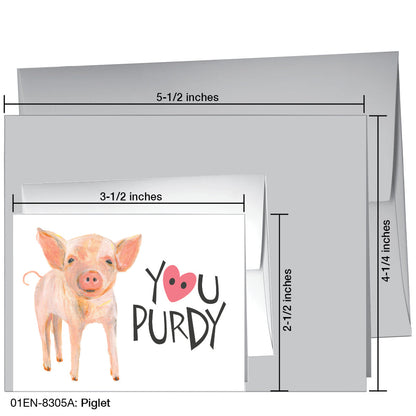 Piglet, Greeting Card (8305A), Enclosure, printedcanvas.com
