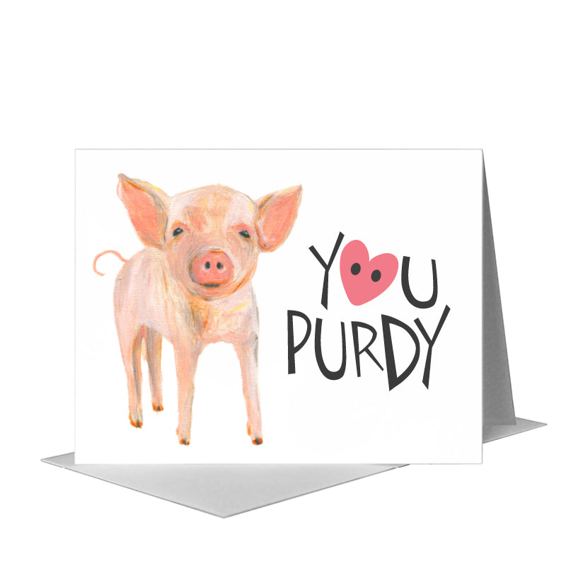 Piglet, Greeting Card (#8305A), A2 Card Front, www.printedcanvas.com