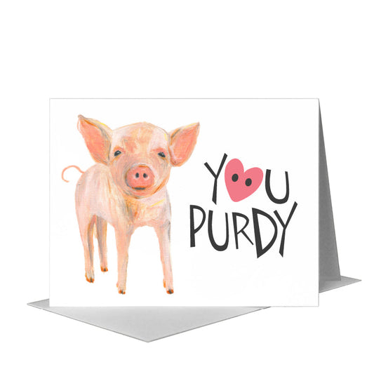 Piglet, Greeting Card (#8305A) A2 Card Front, www.printedcanvas.com