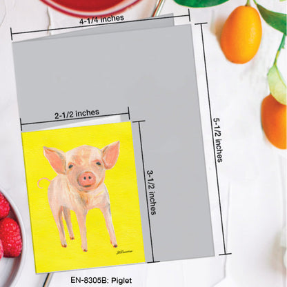 Piglet, Greeting Card (8305B), Enclosure Card, www.printedcanvas.com