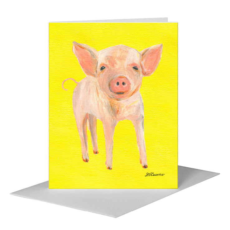 Piglet, Greeting Card (#8305B) A2 Card Front, www.printedcanvas.com