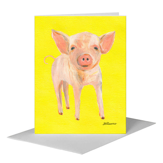 Piglet, Greeting Card (#8305B) A2 Card Front, www.printedcanvas.com