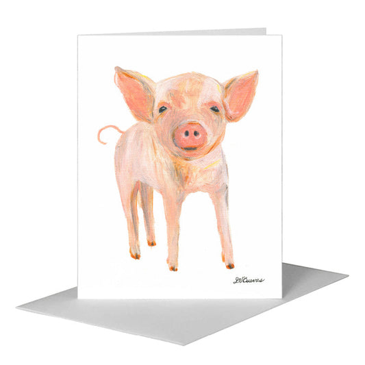Piglet, Greeting Card (#8305C) A2 Card Front, www.printedcanvas.com