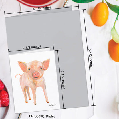Piglet, Greeting Card (8305C), Enclosure Card, www.printedcanvas.com