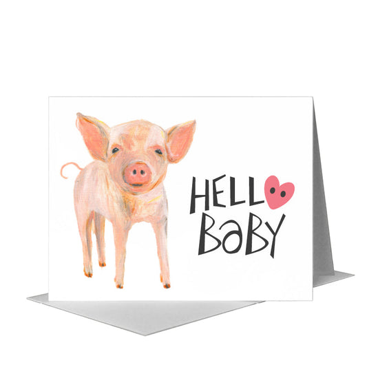 Piglet, Greeting Card (#8305D) A2 Card Front, www.printedcanvas.com