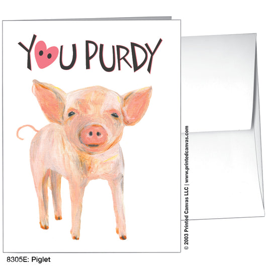 Piglet, Greeting Card (#8305E), A2 Card Front, www.printedcanvas.com