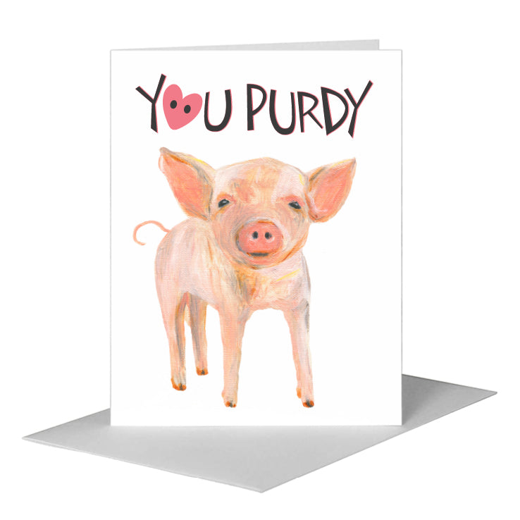 Piglet, Greeting Card (#8305E) A2 Card Front, www.printedcanvas.com