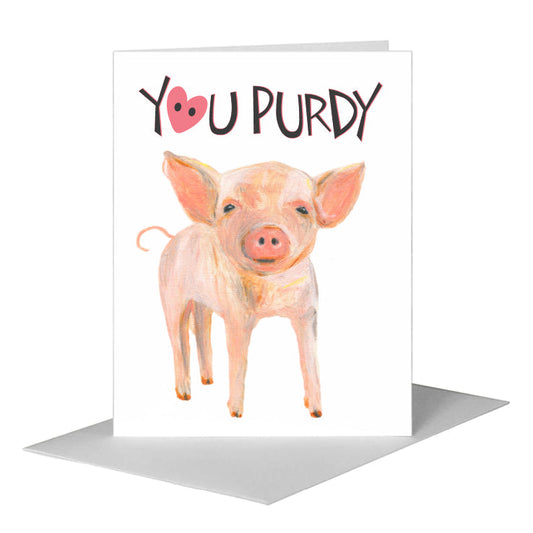 Piglet, Greeting Card (#8305E) A2 Card Front, www.printedcanvas.com