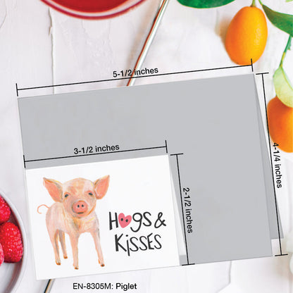 Piglet, Greeting Card (8305M), Enclosure, www.printedcanvas.com
