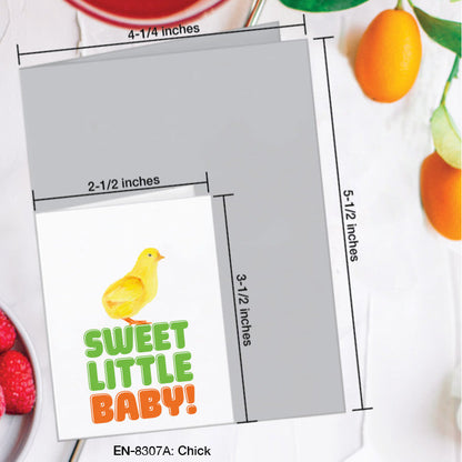 Chick, Greeting Card (8307A), Enclosure, www.printedcanvas.com