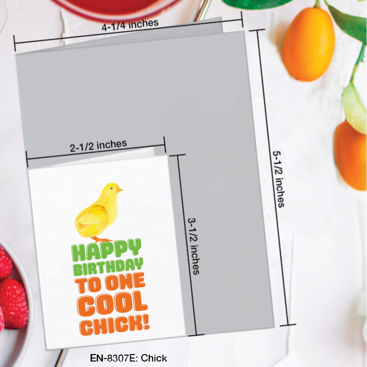 Chick, Greeting Card (8307E), Enclosure, www.printedcanvas.com