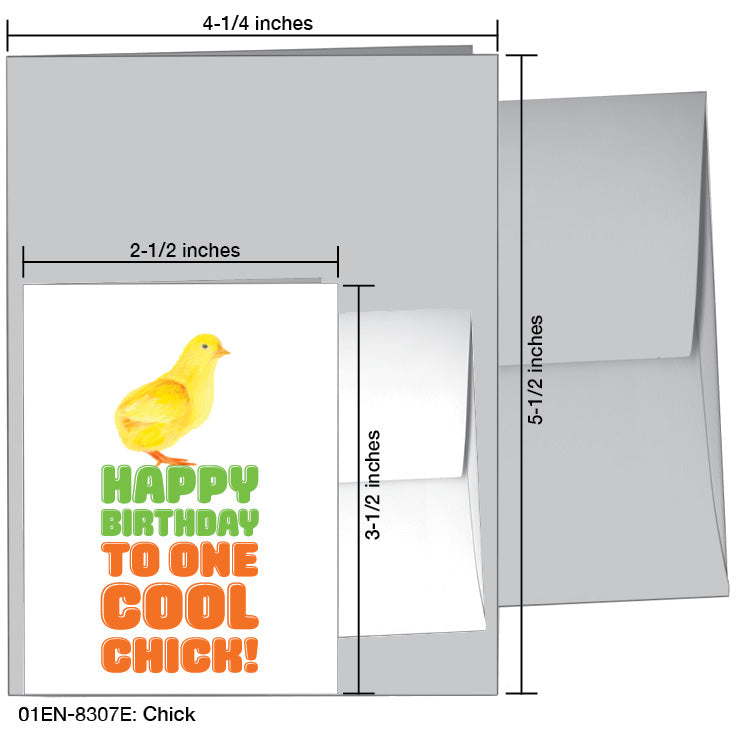 Chick, Greeting Card (8307E), Enclosure, www.printedcanvas.com